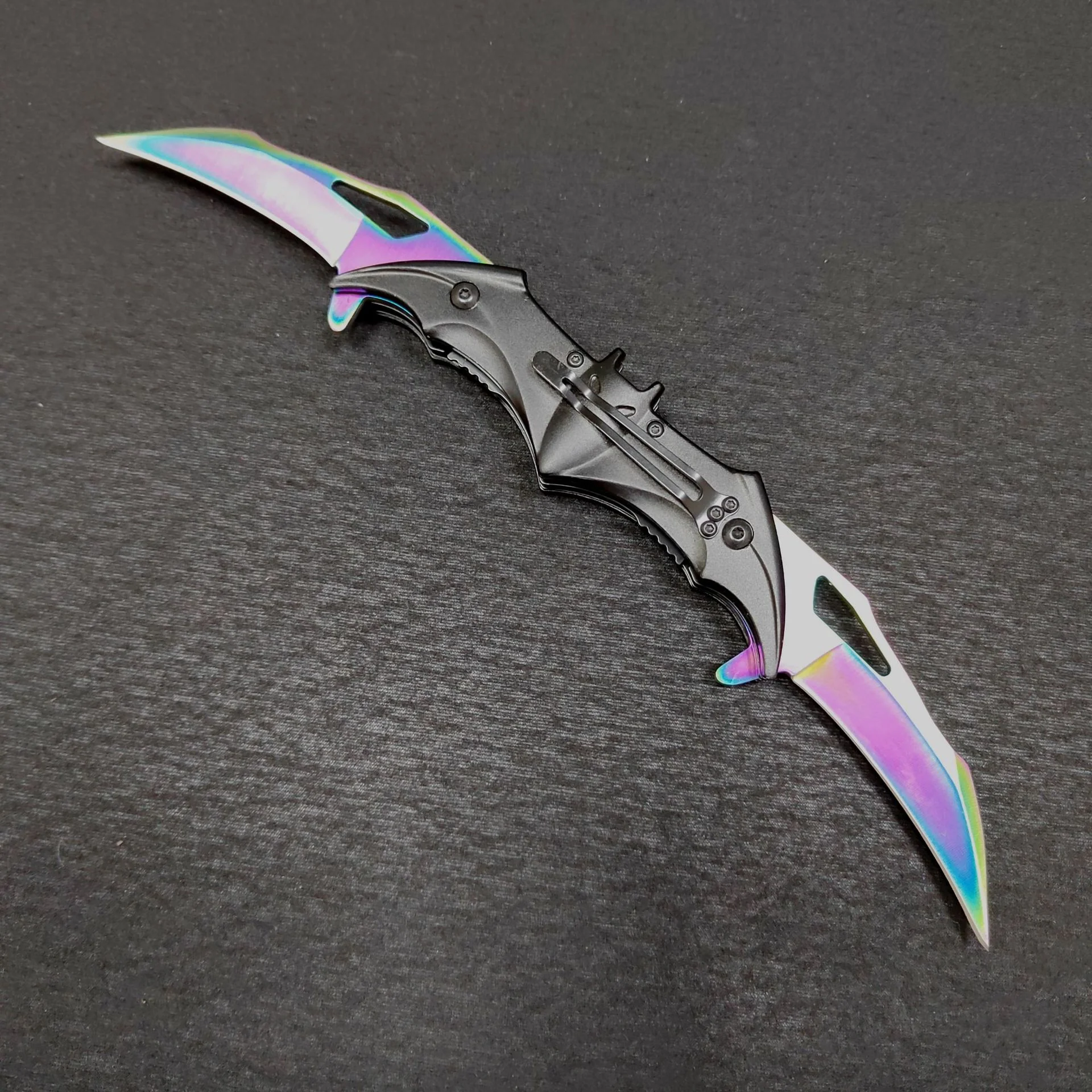 Bat Knife Double Blade Folding Knife Outdoor Camping Defense Hunting Pocket Knives - Image 9