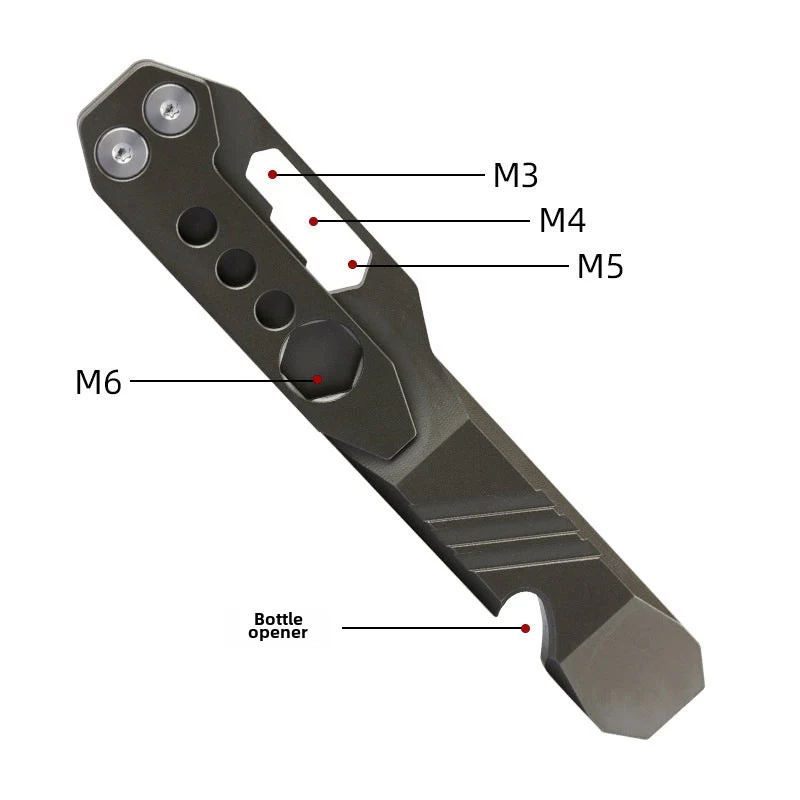 TC4 Titanium Alloy Multifunctional Defense Tool Bottle Opener High Hardness Portable EDC Tools - Image 3